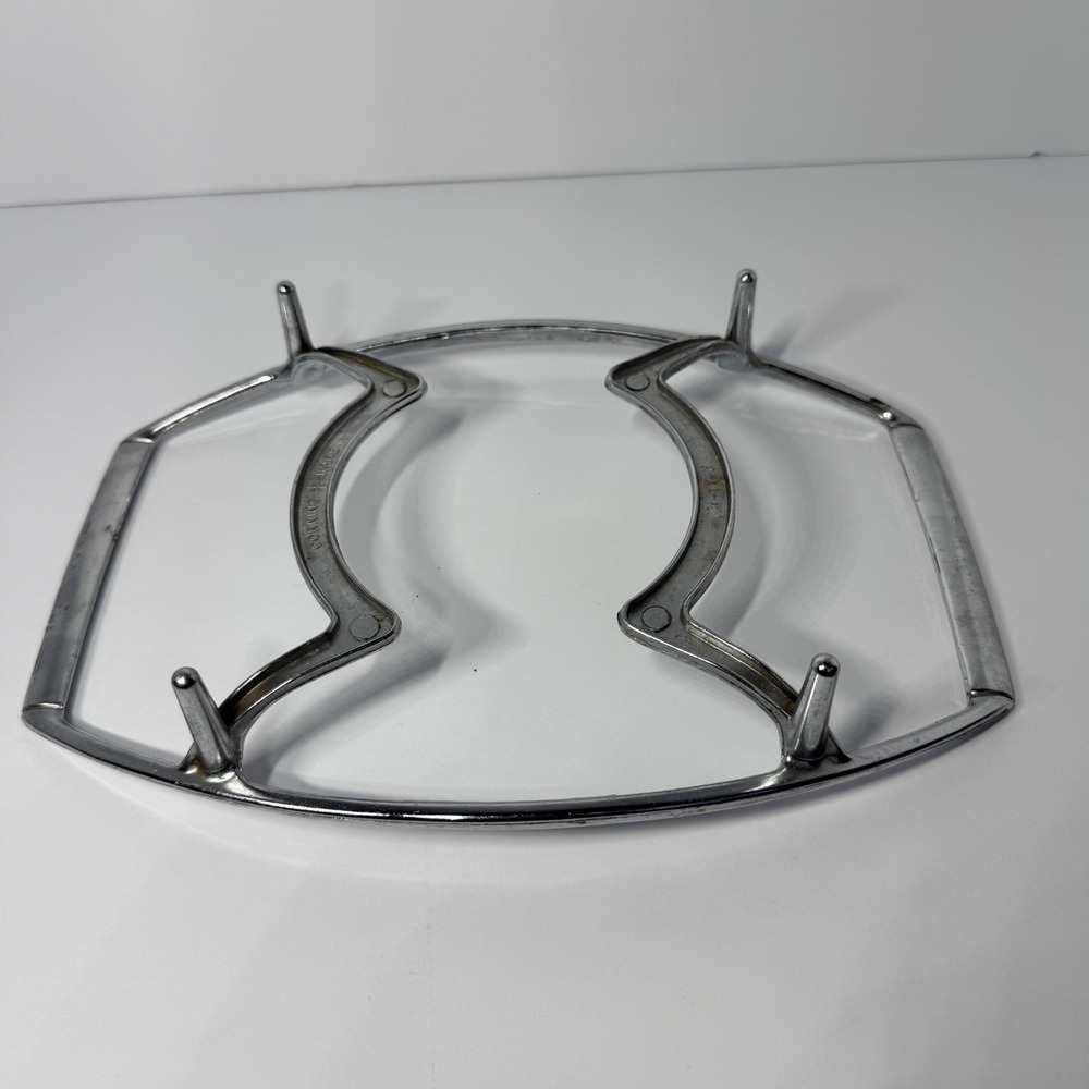 Vintage Corning Ware P-11-M Chrome‎ Serving Cradle Ribbed Handle Roaster Trivet - Picture 3 of 9